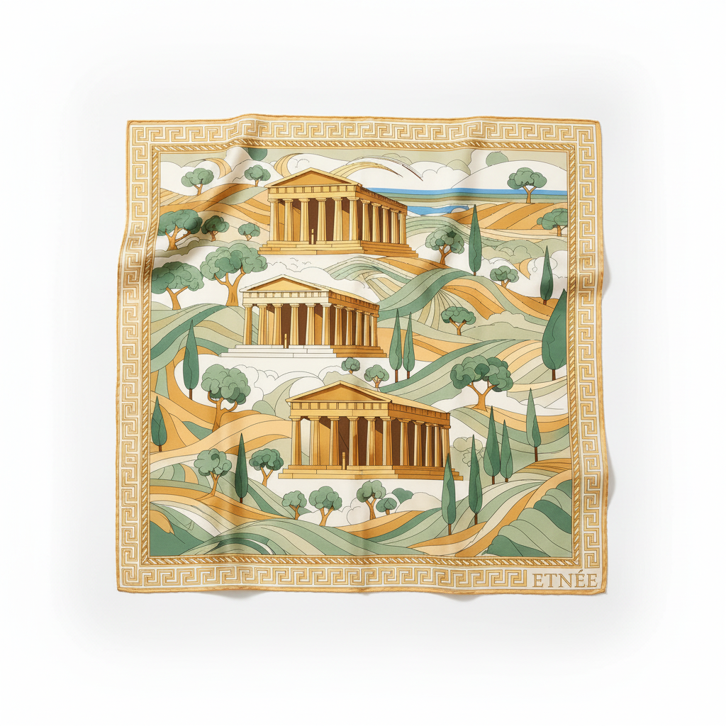 Foulard Templi con pieghe