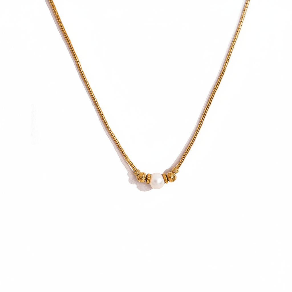 Gold Pearl Necklace